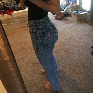 Guess mom jeans acid wash